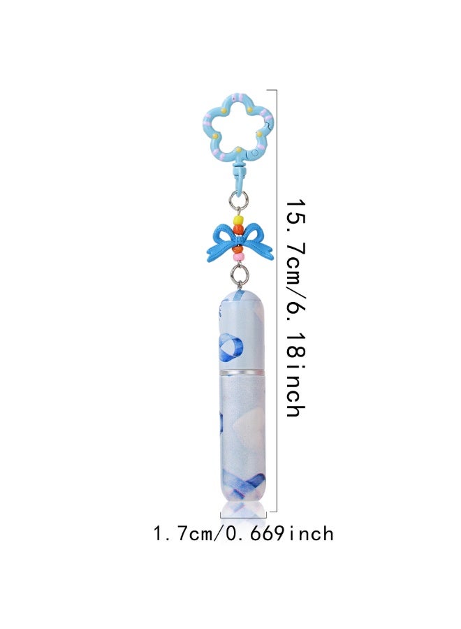 5 Pack 5ML Ribbon Pattern Perfume Atomizer for Travel, Refillable Mini Empty Spray Bottle with Cute Keychain, Portable Perfume Dispenser for Women Girls - Image 2