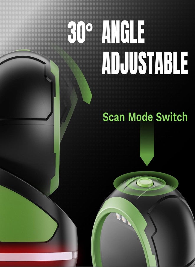 Tera Barcode Scanner Handsfree Omnidirectional: Pro Version Desktop 1D 2D QR USB Wired Adjustable Angle Plug and Play Bar Code Reader for POS Supermarket Retail Store Mobile Payment 9800 Green - Image 2