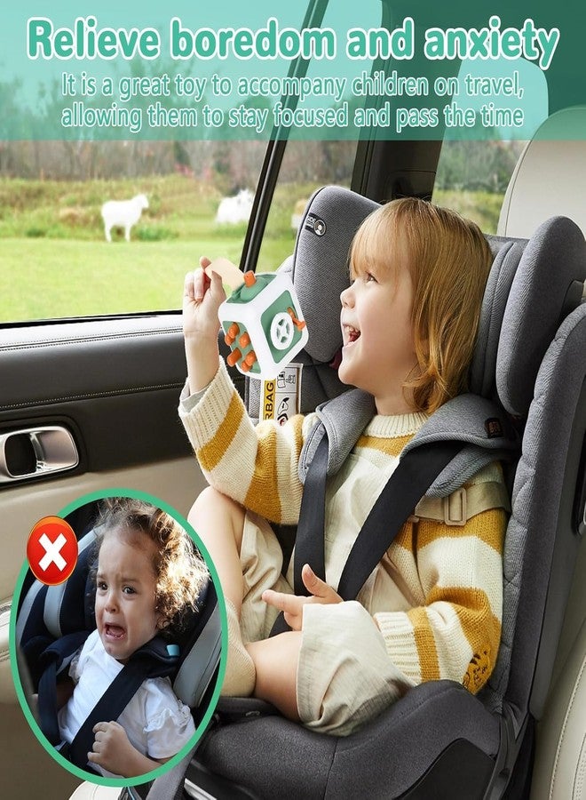 Hexwell مكعب هيكسويل 6 في 1 للأنشطة الحسية للأطفال الصغار - ألعاب مونتيسوري مزودة بمفاتيح محاكاة، وعجلة قيادة، ودرج، وميزات دوارة ممتعة - للأطفال من عمر سنة إلى 3 سنوات (بنين وبنات) - Image 3