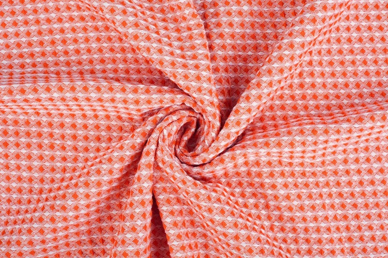 BSB HOME 100% Cotton Waflle Blanket Breathable, Soft Touch & Skin Friendly All Season for Bed & Sofa Indoor and Outdoor Single Bed Blanket | Dohar (Colour-Orange, 152 x 228 Cm) - Image 4