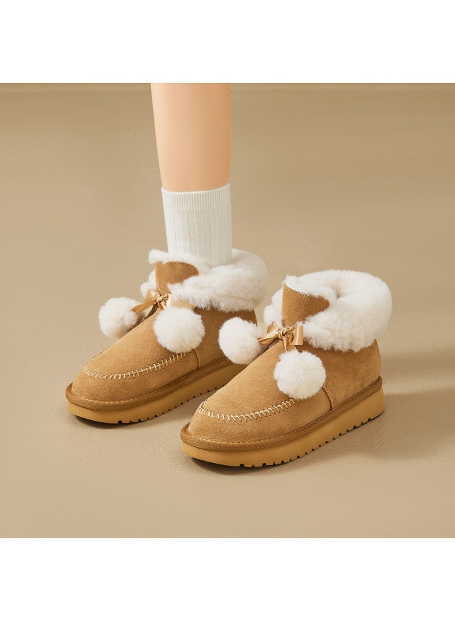 15MINS Winter Furry Short Snow Boots Women Fashion Comfortable Warm Pom Pom Decor Ankle Boots Women - Image 5