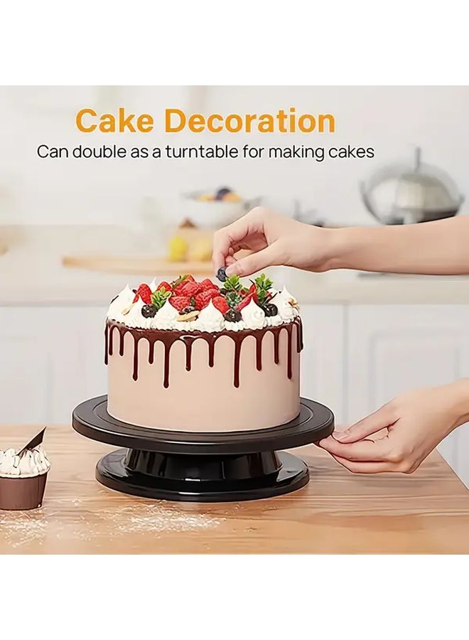 1 Black Cake Turntable Rotating Dessert Display Stand 3 Tier Sturdy Base Smooth Rotation For Cake Decoration Baking And Artistic Creation - Image 3
