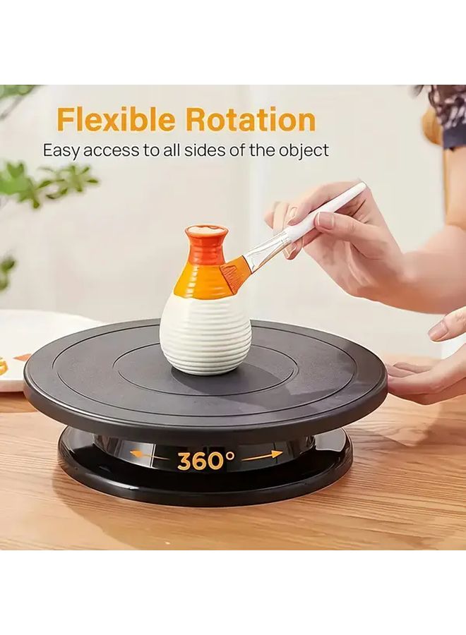 1 Black Cake Turntable Rotating Dessert Display Stand 3 Tier Sturdy Base Smooth Rotation For Cake Decoration Baking And Artistic Creation - Image 5