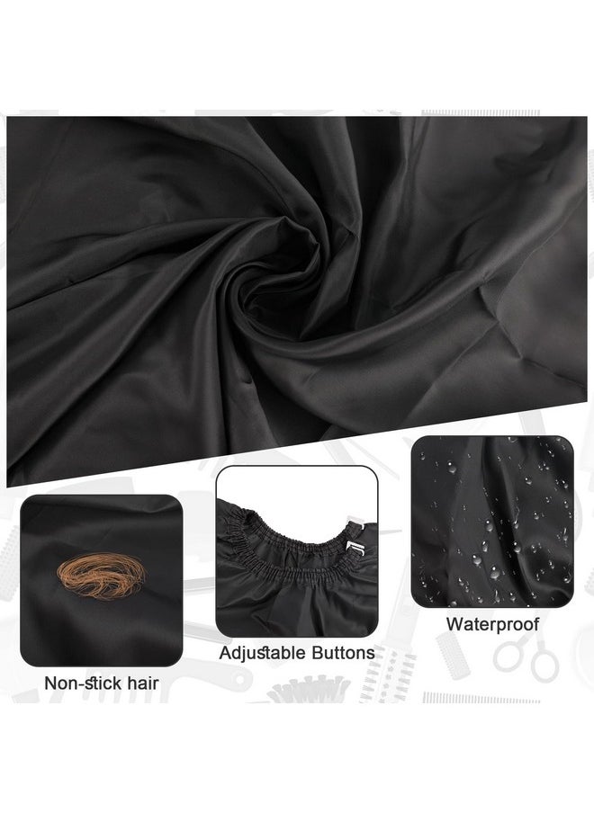 NICEMOVIC NICEMOVIC Hair Cutting Barber Cape with Neck Duster Brush and Barber Brush, Professional Barber Accessories Cleaning Supplies for Salon Haircut Styling (Black)  - Image 3