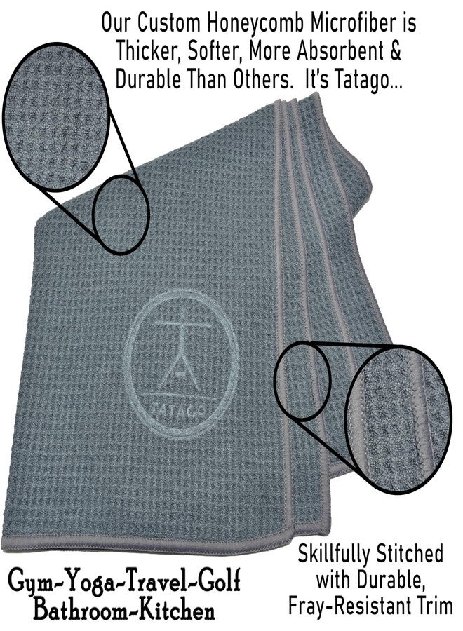 Tatago Hot Yoga Sweat & Hand Towel - Soft & Absorbent, Quick Drying Microfiber Non Slip for XL Yoga Mat or Gym - Travel Towel 2-Pack - Image 2