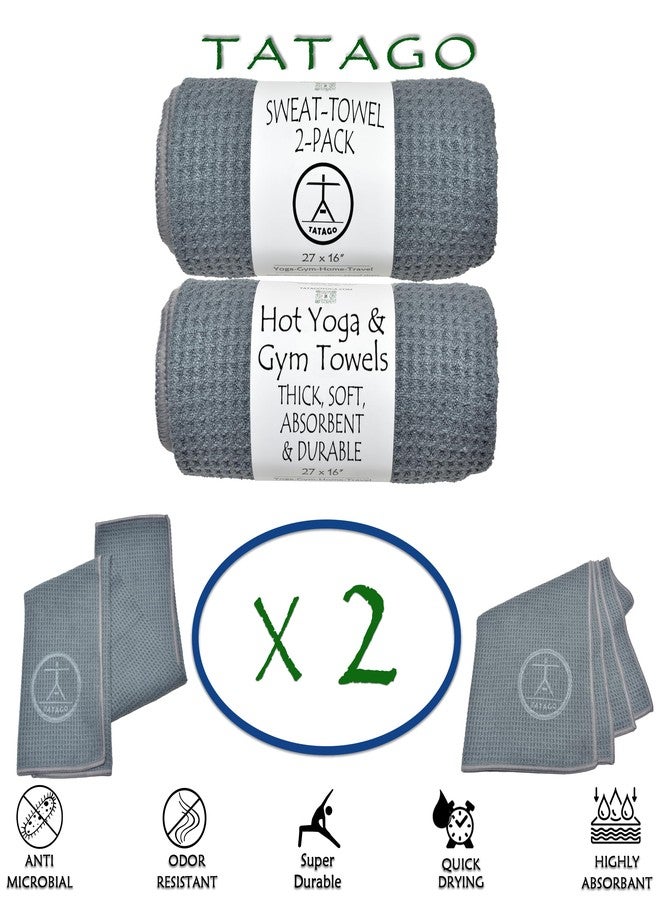 Tatago Hot Yoga Sweat & Hand Towel - Soft & Absorbent, Quick Drying Microfiber Non Slip for XL Yoga Mat or Gym - Travel Towel 2-Pack - Image 5