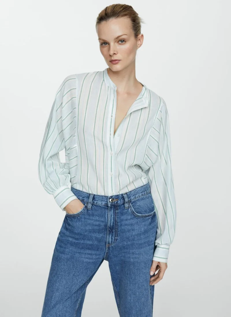 مانجو Stripe-Print Shirt