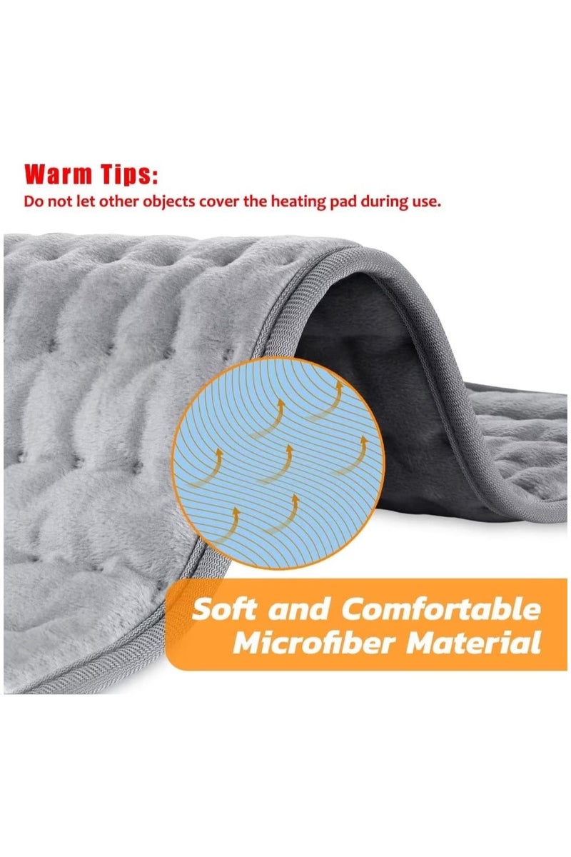 أيه بي جي وسادة تدفئة كهربائية مساج لتخفيف آلام الظهر والتشنجات، وسادة حرارية كهربائية سريعة مع 6 إعدادات للحرارة، إغلاق تلقائي، قابلة للغسل في الغسالة، 30.5 × 60.9 سم - Image 2