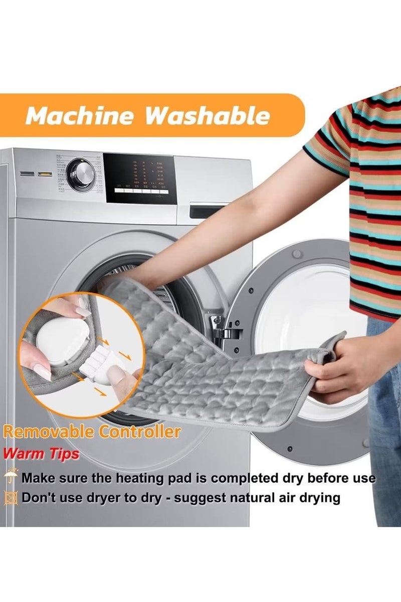 أيه بي جي وسادة تدفئة كهربائية مساج لتخفيف آلام الظهر والتشنجات، وسادة حرارية كهربائية سريعة مع 6 إعدادات للحرارة، إغلاق تلقائي، قابلة للغسل في الغسالة، 30.5 × 60.9 سم - Image 5