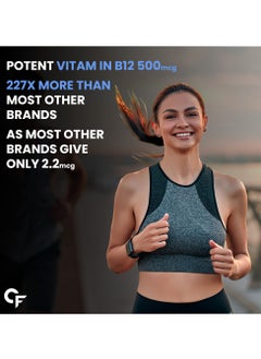 CARBAMIDE FORTE Carbamide Forte Vitamin B12 Tablets 500mcg - Active Form of Methylcobalamin B12 Supplement for Men & Women - 90 Veg Tablets  - Image 3
