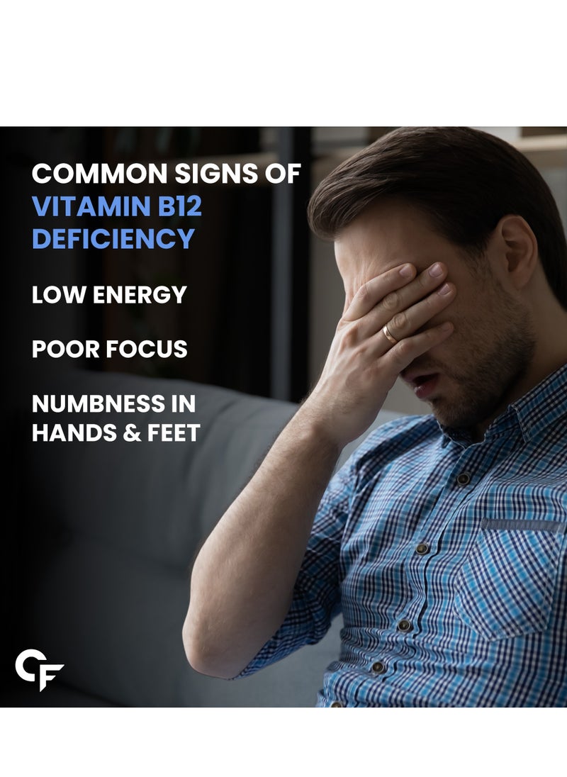 CARBAMIDE FORTE - Carbamide Forte Vitamin B12 Tablets 500mcg - Active Form of Methylcobalamin B12 Supplement for Men & Women - 90 Veg Tablets - Image 1