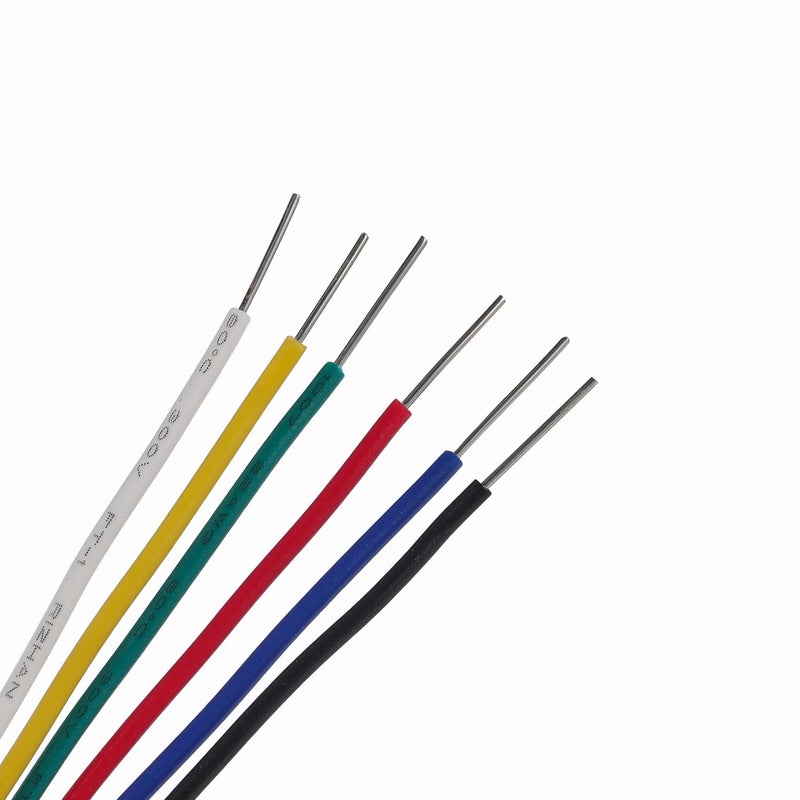 توفينج توفينغ سلك صلب 18 AWG - سلك نحاسي مطلي 18 قياس، PVC (القطر الخارجي: 1.88 مم) - 6 ألوان مختلفة 20 قدم / 6 متر لكل منها، سلك توصيل - مجموعة أسلاك التوصيل - Image 2