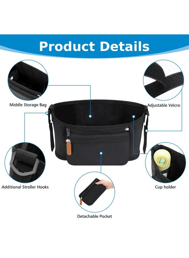 Accmor Universal Stroller Organizer with Detachable Phone Bag, Stroller Bag Caddy Organizer Stroller Accessories for Uppababy, Baby Jogger, Nuna, Doona, Britax Strollers - Image 4