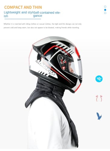 mjmoto Winter Thermal Neck Scarf - Motorcycle Face Mask and Windproof Cycling Balaclava for Men and Women - Waterproof Chest Neck Warmer with Full Face Coverage and Breathable Fabric (Black-Long) - Image 4