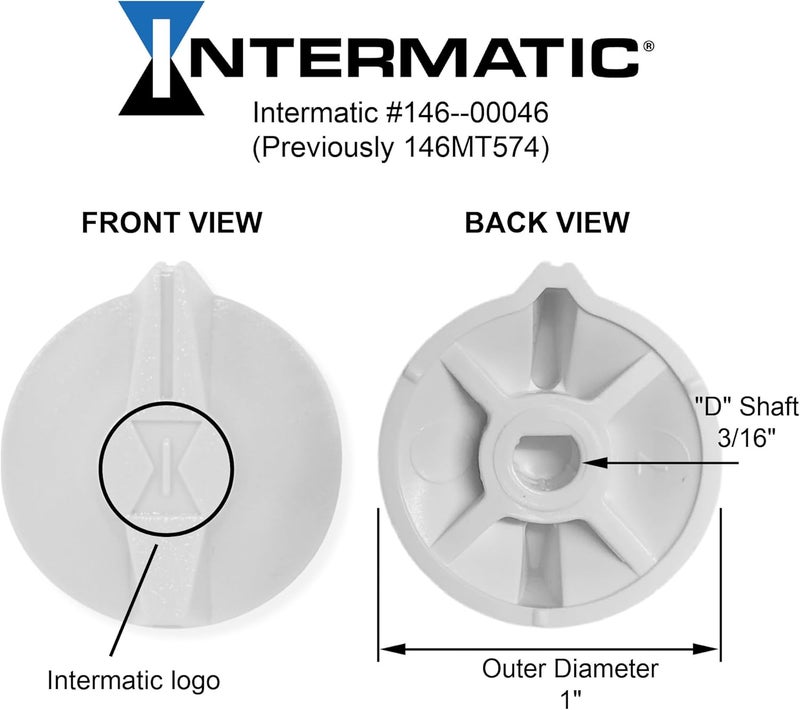 Intermatic 146MT574 Timer Knob for FD Series Spring Wound Timers - White - Image 2
