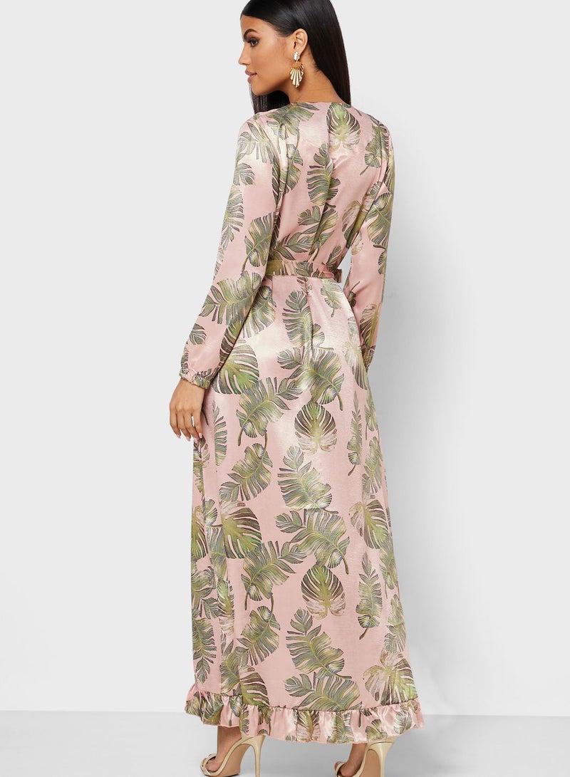 Desert Cove Floral Print Wrap Dress - Image 2