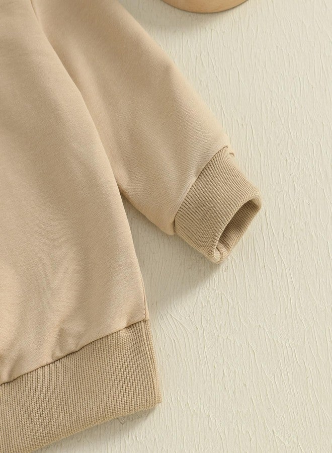 ZAXARRA كنزة صوفية للأطفال الصغار من زاكسارا، بنين وبنات، بنصف سحاب وياقة عالية، ملابس شتوية وخرية غير رسمية (كاكي، من 0 إلى 6 أشهر) - Image 5