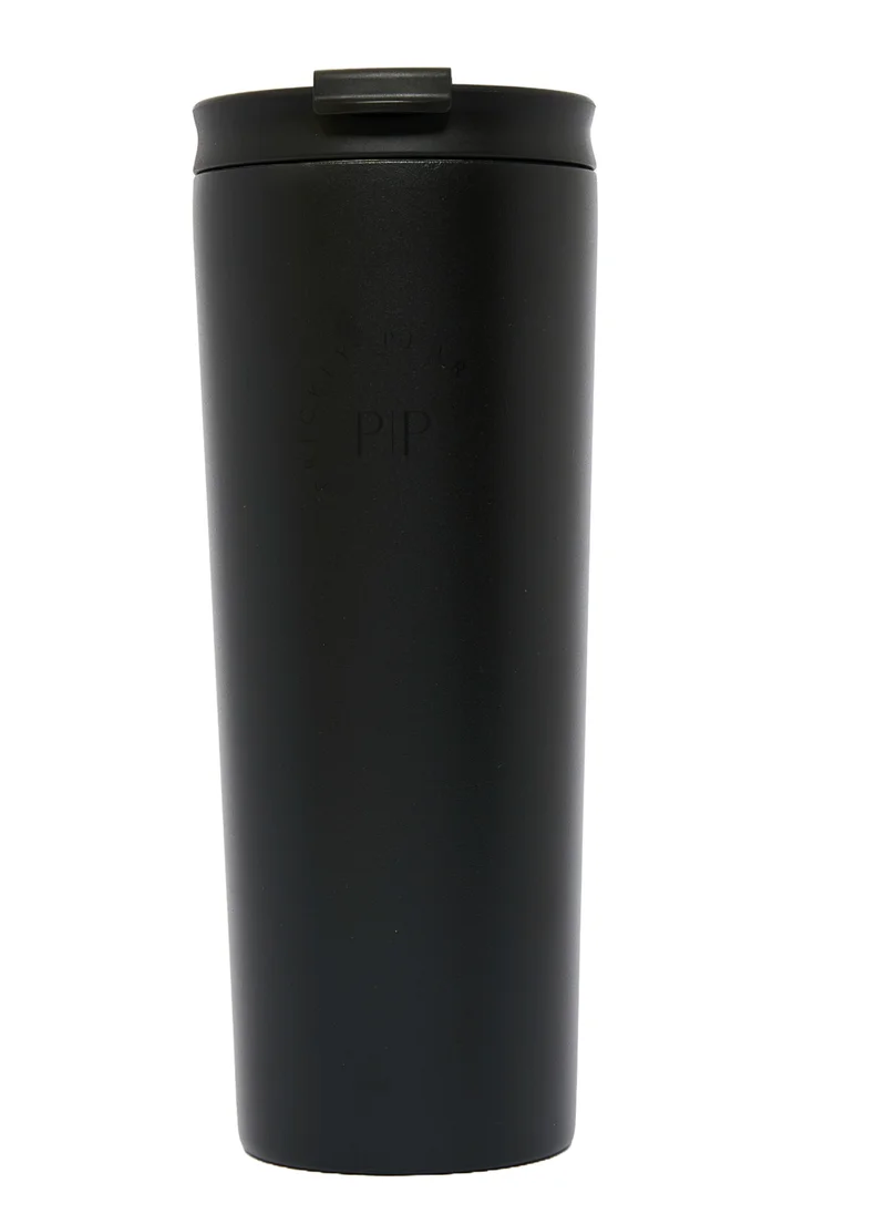 Prickly Pear Stainless Steel 24 Oz 2 in 1 Water Bottle With Straw And Travel Cup, Black Logo Design