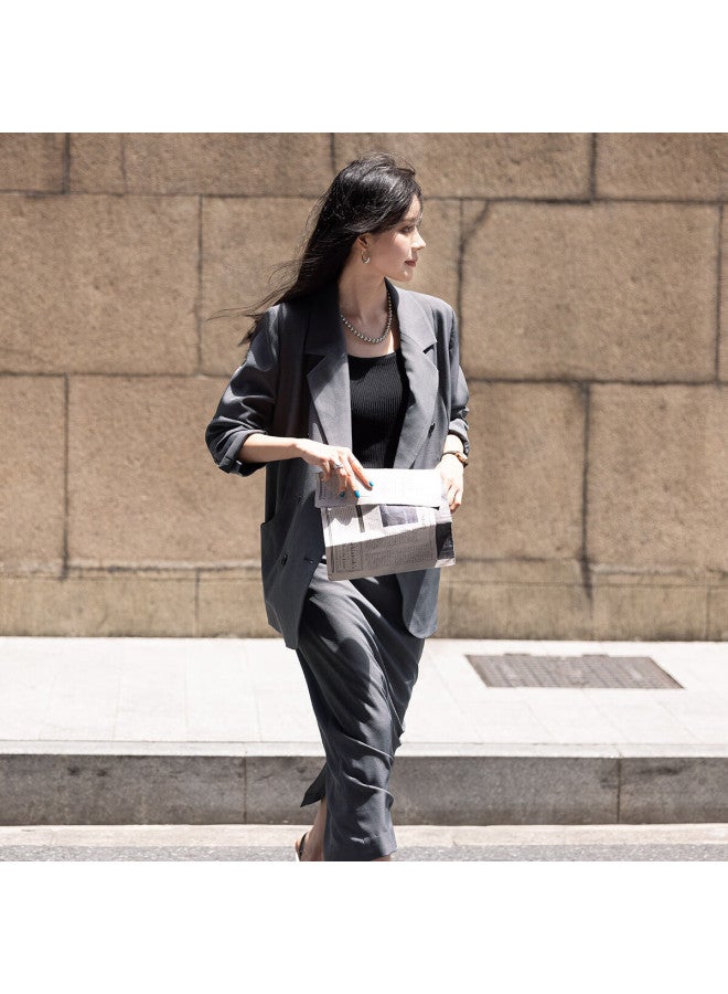 Mt High-intelligence Workplace Autumn Business Commuter Suit Set - Blazer With Slit And Straight-cut Skirt Two-piece Women's Set - Image 4