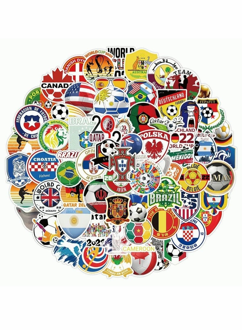 كابتن تيك World Cup Football Stickers 2022 (100pcs) Soccer Stickers for Scrapbooking, Motivational Vinyl Waterproof Stickers for Water Bottles, Luggage, Teaching Incentives - Image 1