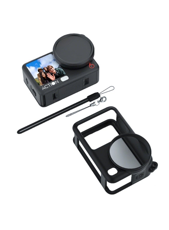 Silicone Protective Case for DJI Osmo Action 6,Soft Anti Scratch Anti Drop Camera Cover, All-Round Protective Cover with Lens Cap & Anti-Lost Lanyard, Shockproof Scratch-Resistant Skin for Action Camera,DJI Osmo Action 6  Accessories Kit ﻿ - Image 4