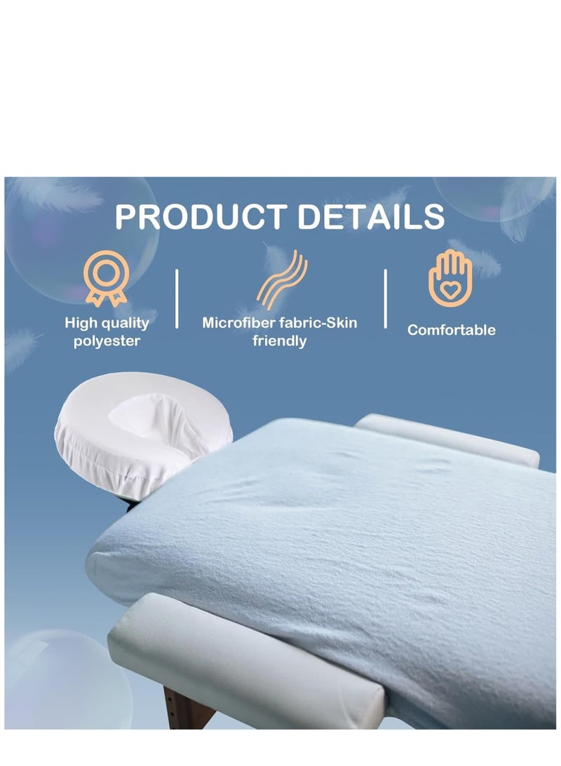 Zikra 12 Pcs Face Cradle Covers for Massage Head Rest Covers Massage Bulk Microfiber Reusable Soft Thicker Massage Table Face Covers Oil Proof Headrest Cradle Sheets for Spa Beauty Salons (White) - Image 4