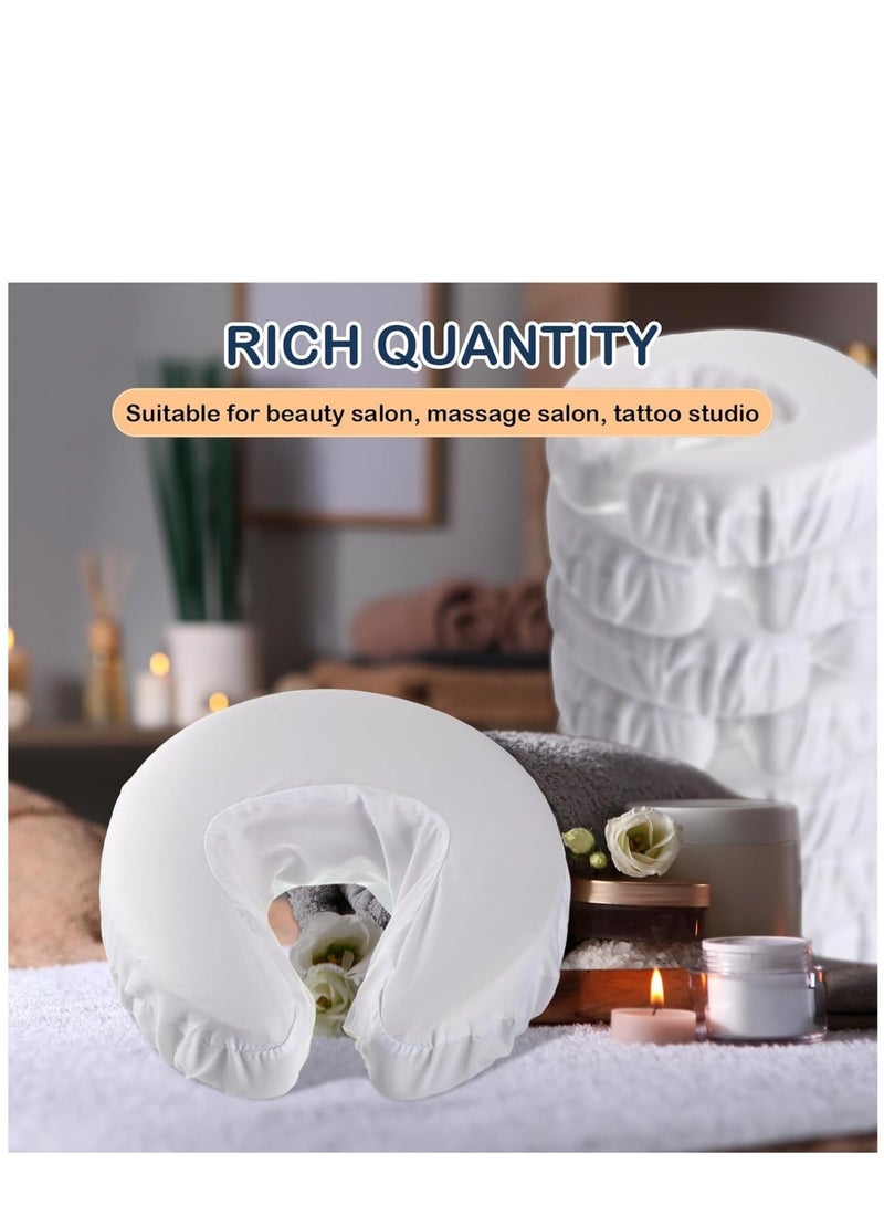 Zikra 12 Pcs Face Cradle Covers for Massage Head Rest Covers Massage Bulk Microfiber Reusable Soft Thicker Massage Table Face Covers Oil Proof Headrest Cradle Sheets for Spa Beauty Salons (White) - Image 2
