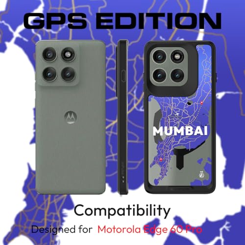 Kapaver غطاء خلفي KAPAVER إصدار GPS متوافق مع MagSafe، غطاء مغناطيسي لهاتف Motorola Edge 60 Pro (PC+TPU) (مومباي-أسود) - Image 2
