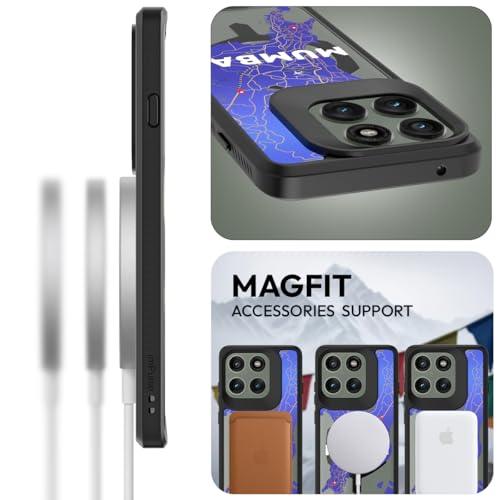 Kapaver غطاء خلفي KAPAVER إصدار GPS متوافق مع MagSafe، غطاء مغناطيسي لهاتف Motorola Edge 60 Pro (PC+TPU) (مومباي-أسود) - Image 3