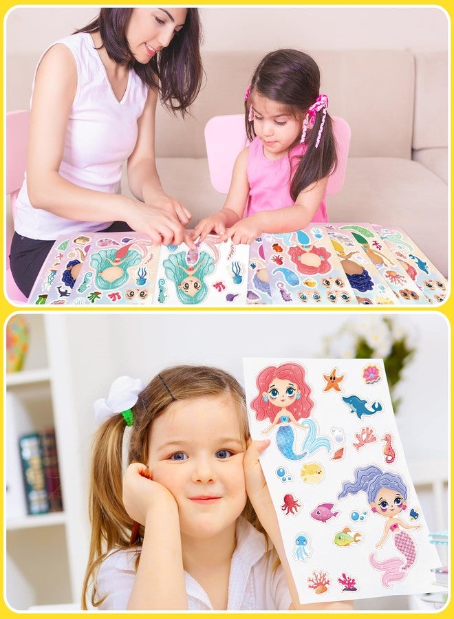 Greingways 24 Pcs Make Your Own Mermaid Sticker Sheets for Kids with Mermaid Face Stickers for Toddlers Girls Crafts Activities Gift Bag Stuffers Birthday Party Valentines Day Gifts for Kids Classroom - Image 3