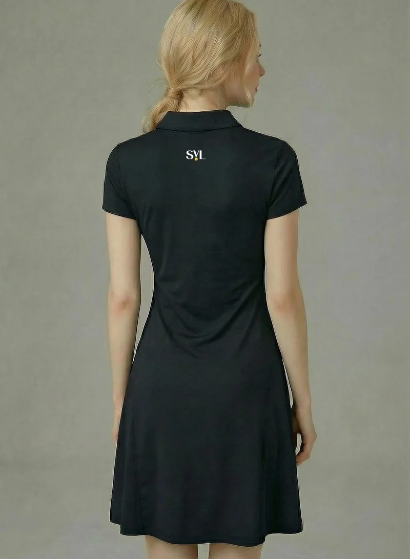 SVL  Long Padel & Tennis Dress with Separate Shorts - Black - SVL for Women | Best Price UAE