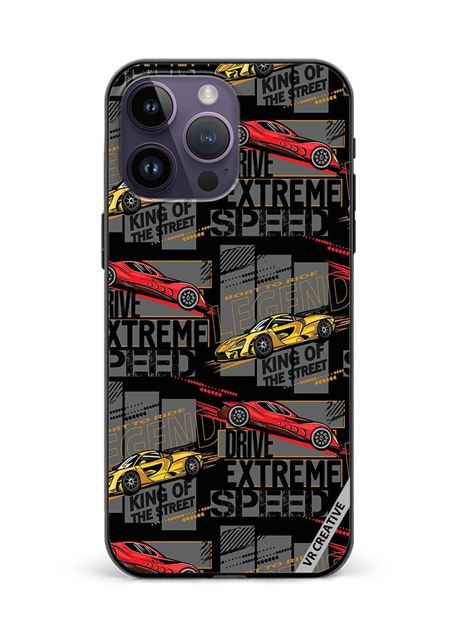 VR CREATIVE Protective Case Cover For Apple iPhone 15 Pro Max Abstract Seamless Pattern With Sport Cars Design Multicolour - Image 1