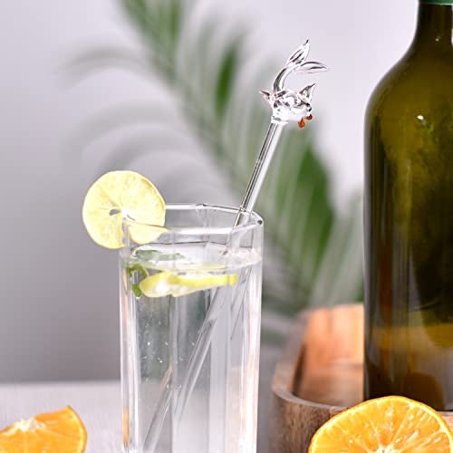Indian-Shelf 6 Pieces Glass Drink Stirrer- Glass Swizzle Sticks- Cocktail Stir Sticks for Coffee Bar- Coffee Stirrers Reusable- Mixing Sticks- Coffee Bar Accessories- Drink Mixer - Image 5