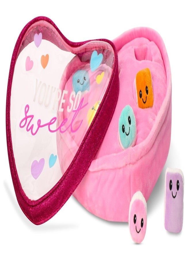 iscream Heart Shaped Plush Box of Chocolates Play Set with Glitter and Embroidered Accents - Image 2