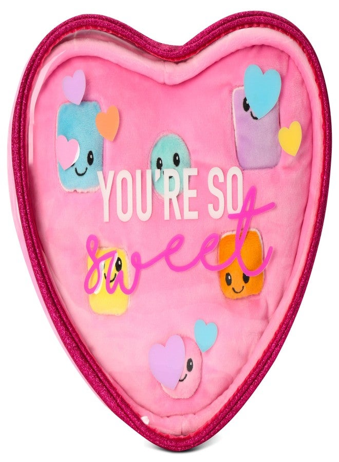 iscream Heart Shaped Plush Box of Chocolates Play Set with Glitter and Embroidered Accents - Image 1