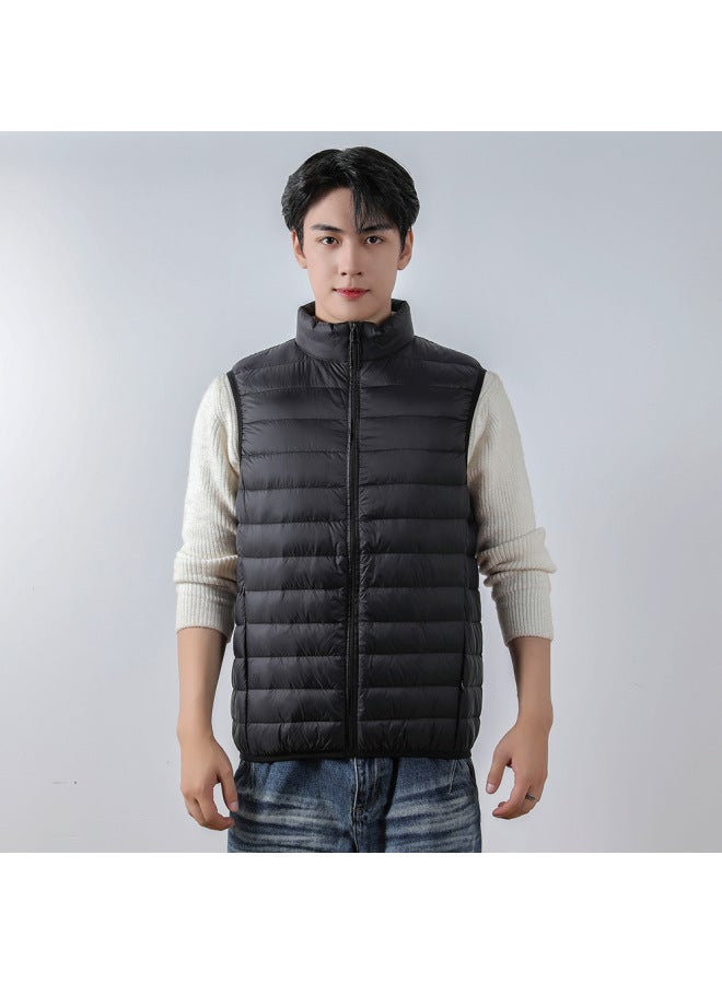 Men's 90 Down New Style Men's Stand Collar Vest White Duck Down Lightweight Down Jacket Vest Large Size Outerwear - Image 2