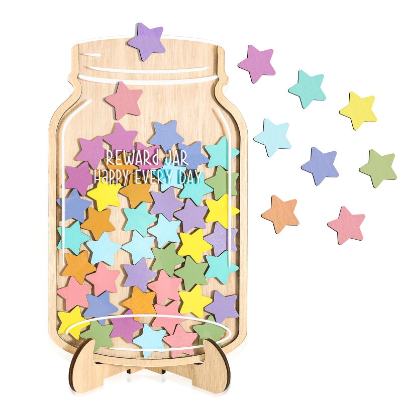 GoClimber Magnetic Reward Jar, Star Jar Reward System for Kids, Behavior Management Classroom Board Tools, Reward Chart for Kids Students at Home Classroom - Image 1