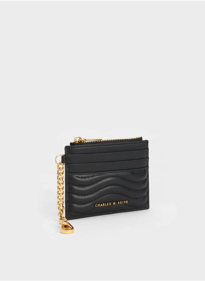 Charles & Keith Charles & Keith Aubrielle Stitch-Trim Zip Card Holder - Black  - Image 5