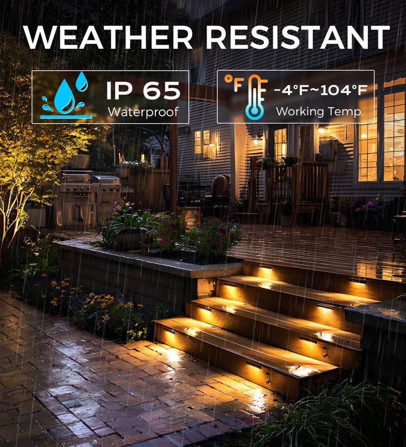 CLOUDY BAY [6 Pack] 12 Inch 12V-15 VAC/DC Low Voltage Hardscape Lighting Paver Light,Retaining Wall Lights Outdoor,IP65 Waterproof, 7W 2700K Soft White,Frost Lens Deck Step Light - Image 3
