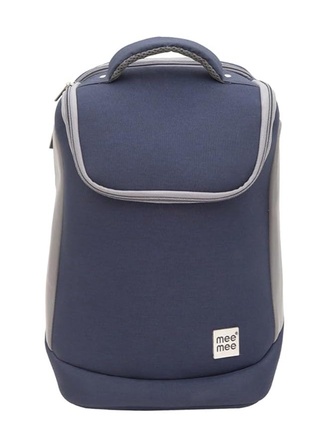 Mee Mee Nursing Diapers Bag |Adjustable Strap,Water&Stain Resistant BackPack |Spacious Bag With Multi Pockets for Keeping Milk Bottle With Diaper Changing Mat |All Baby Essentials In1 Bag (Blue) - Image 4