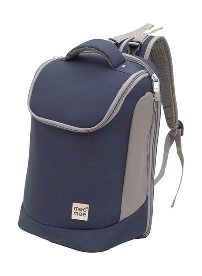 Mee Mee Nursing Diapers Bag |Adjustable Strap,Water&Stain Resistant BackPack |Spacious Bag With Multi Pockets for Keeping Milk Bottle With Diaper Changing Mat |All Baby Essentials In1 Bag (Blue) - Image 2