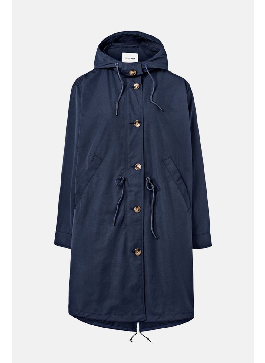 Tchibo - Women Plain Parka Coat, Navy - Image 1