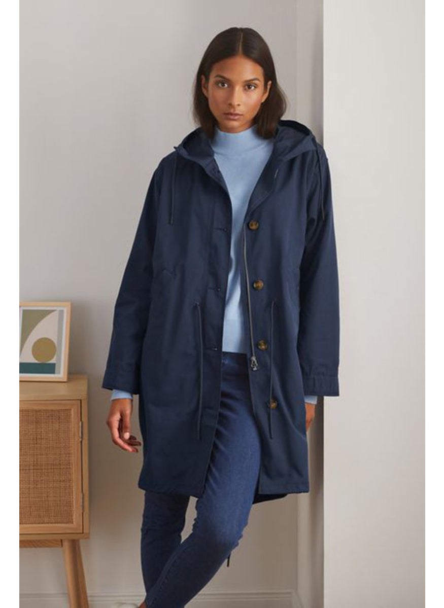 Tchibo - Women Plain Parka Coat, Navy - Image 1