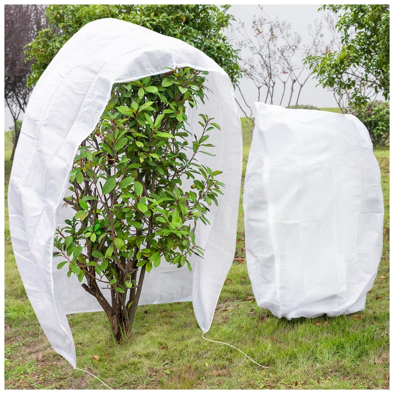 KXCOFTXI 2 Pcs Plant Covers Freeze Protection Frost Cloth Plant Freeze Protection Frost Covers for Outdoor Plants with Drawstring and Zipper 25 ozyd 59 X 39 Ft for Protect Trees Shrubs from Cold Frost