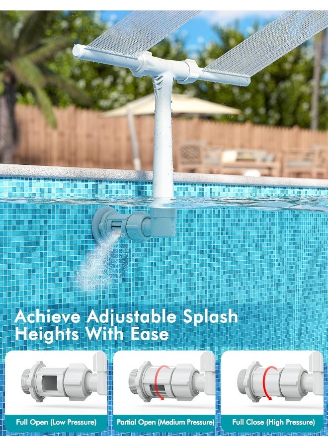 Generic Poolhacker  Pool Fountain - Dual Spray Water Fountains For Above Ground/Inground Pools, 2-In-2 Adjustable Waterfall Pool Sprinkler Fountain For Cooling And Relaxation, Swimming Pool Spa Accessories  - Image 4