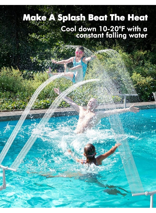 Generic Poolhacker  Pool Fountain - Dual Spray Water Fountains For Above Ground/Inground Pools, 2-In-2 Adjustable Waterfall Pool Sprinkler Fountain For Cooling And Relaxation, Swimming Pool Spa Accessories  - Image 1