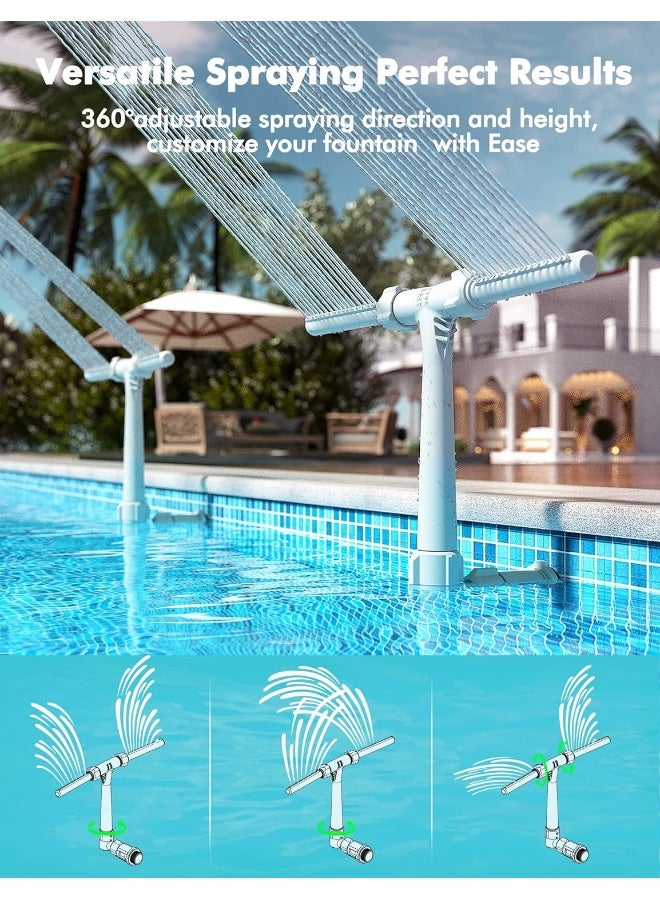 Generic Poolhacker  Pool Fountain - Dual Spray Water Fountains For Above Ground/Inground Pools, 2-In-2 Adjustable Waterfall Pool Sprinkler Fountain For Cooling And Relaxation, Swimming Pool Spa Accessories  - Image 2