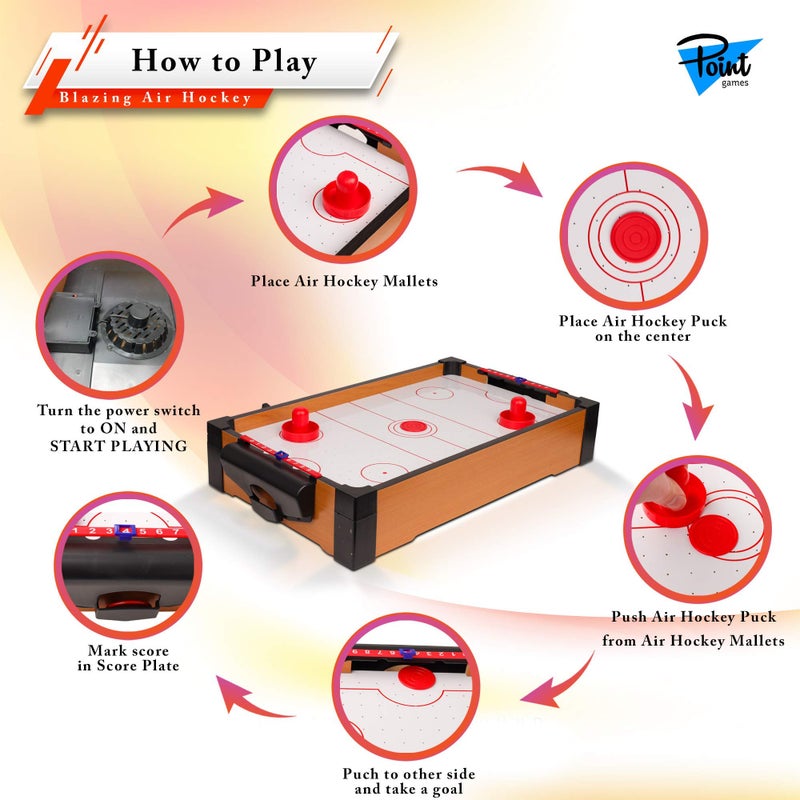 Point Games Mini Air Hockey Table for Kids - Hockey Table Game - Arcade & Table Games - Air Hockey Pucks and Paddles - Portable Sport Hockey for Boys and Girls - Image 5