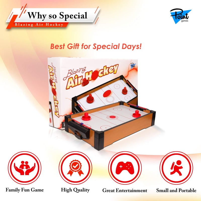 Point Games Mini Air Hockey Table for Kids - Hockey Table Game - Arcade & Table Games - Air Hockey Pucks and Paddles - Portable Sport Hockey for Boys and Girls - Image 2