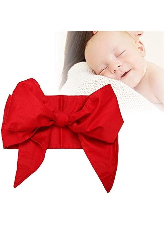 Generic Baby Swaddle Wrap Sash, Cotton Maternity Bowknot Newborn Infant Blanket for Photo Shot (Red)  - Image 5